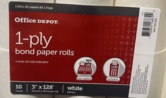 1-Ply Paper Rolls, 3in. x 128ft, White, Pack of 10, 109023 Turning Brown