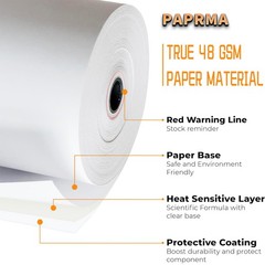 3 1/8” x 230ft’ Thermal Receipt 10 Rolls, Receipt POS Cash Register for Cred…
