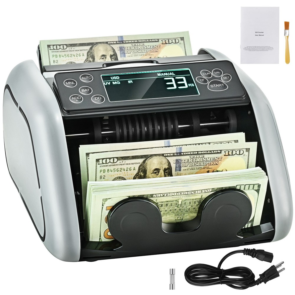 VEVOR Money Counter Machine Bill Counter with UV MG IR DD Counterfeit Detection