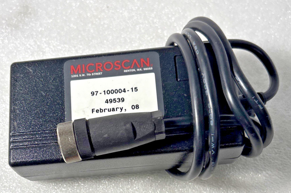 MICROSCAN 97-100004-15 POWER SUPPLY in:100-240V Out: 24VDC NO POWER CORD