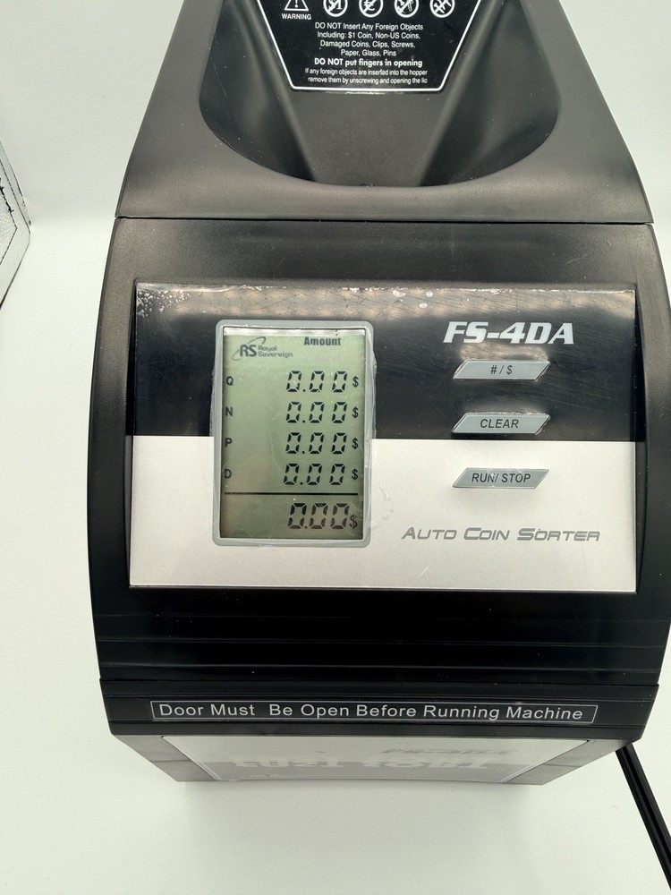 Royal Sovereign Digital Coin Sorter FS-4DA/BK – 4 Row Fast Sorter Anti-Jam