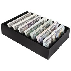 Money Organizer for Cash, 8 Compartment Wooden Cash Divider Storage Organizer…