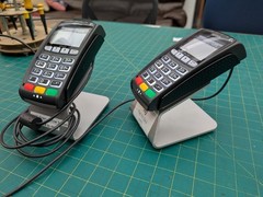 2x Aluminum Stands & Ingenico IPP350 Credit Card Terminal W/Power Supply