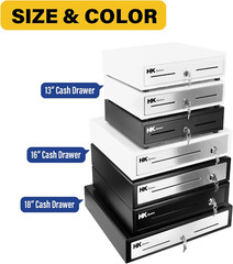 Heavy Duty 13″ Manual Cash Drawer with Removable Till & Slots – Black