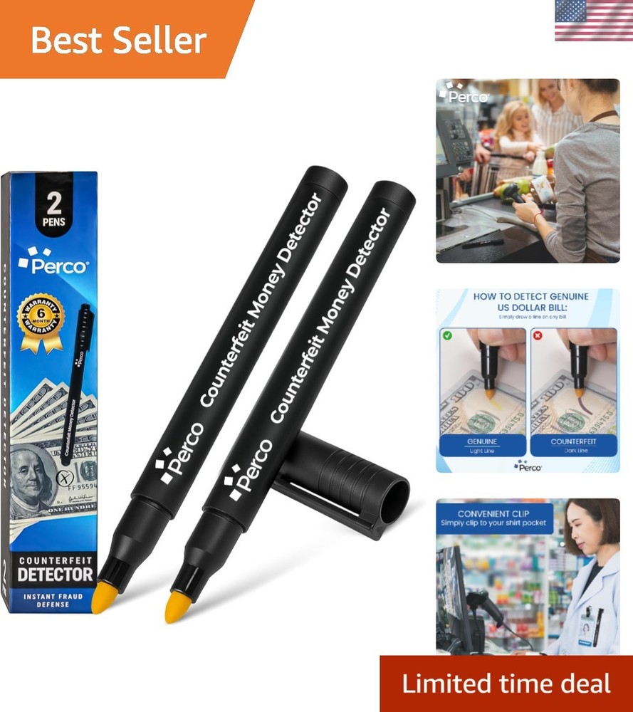 Universal Currency Fake Bill Checker Pen 2-Pack – Compact and Reliable Solution