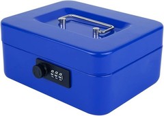 Water-Resistant Metal Cash Storage Box with Combination Lock, 7.87″ Compact Size
