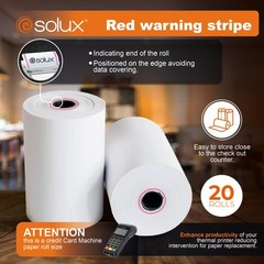 2 1/4 x 50 Thermal Paper Roll for Square Terminal, Clover Flex, Dejavoo Z8 Z9…