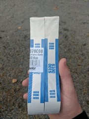 Self Sealing Currency Straps, Money Bands, $100 Blue, 1000 pack