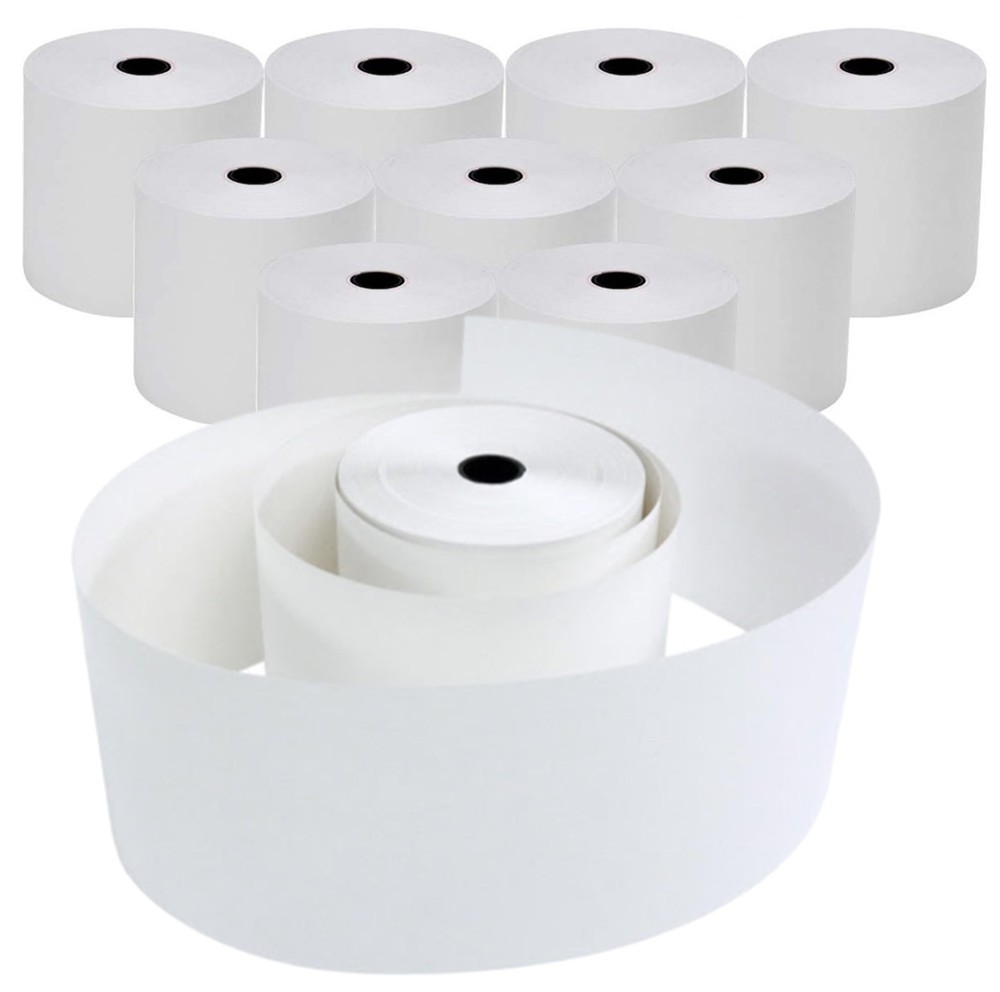 3″ x 150′ 1 Ply Bond White Paper Rolls Kitchen Receipt POS Cash Register Comp…