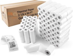 Biodegradable 2 1/4″ x 50′ Thermal Receipt Paper – 100 Rolls for Green Retailers