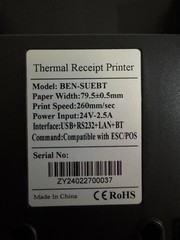 LINGA POS BEN-SUEBT Thermal Receipt Printer USB RS232 LAN BT 79.5mm