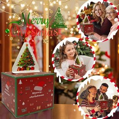 Christmas Money Gift Box for Cash Gift Pull Surprise Money Holder Red 5 PCS