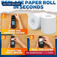 3-Pack Calculator Tape Rolls – Adding Machine Tape 2 1/4 In x 85 ft | Reliable R