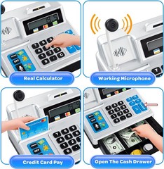 Calculator Cash Register Toy Gift for Kids Age 3, 4, 5, 6, 7, 8+ Year Old, 10…