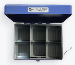 Acme Cash Box with Individual Lock – Solid Steel – 7″ x 5-7/8″ x 3-1/8″