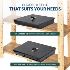 Volcora Cash Drawer Tray with Locking Cover – 14.1 x 13 x 2.5 Inch Metal Cash…