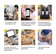 VEVOR F103 Rechargable Restaurant Pager System 20 Pager Wireless Touch Keyboard