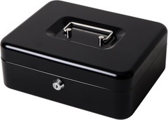 Locking Small Steel Cash Box without Money Tray,Lock Box,Black Small