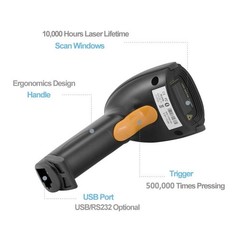 1D Wired Barcode Scanner Reader For PC USB Laser Handheld UPC EAN Gun