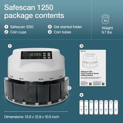 1250 USD Coin Counter That Quickly Value Counts and Sorts Mixed USD Coins – C…