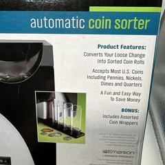 Emerson Automatic Coin Sorter 4 Barrel USA Currency Organizer FBA_1633724