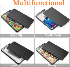 Metal Rectangular Cash Box with Lid – 4 Packs Currency Tray Money Holder Black M