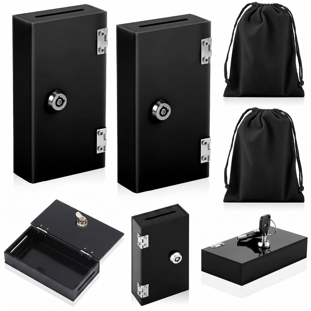 2 Pack Acrylic Money Bank Box for Gambler Winners Portable Safe Casino Money Po