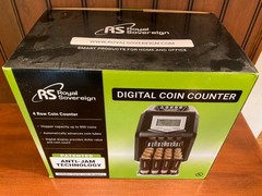 Royal Sovereign RCS-417-ADBK (FS-4DA) 4-Row Digital Coin Counter & Sorter