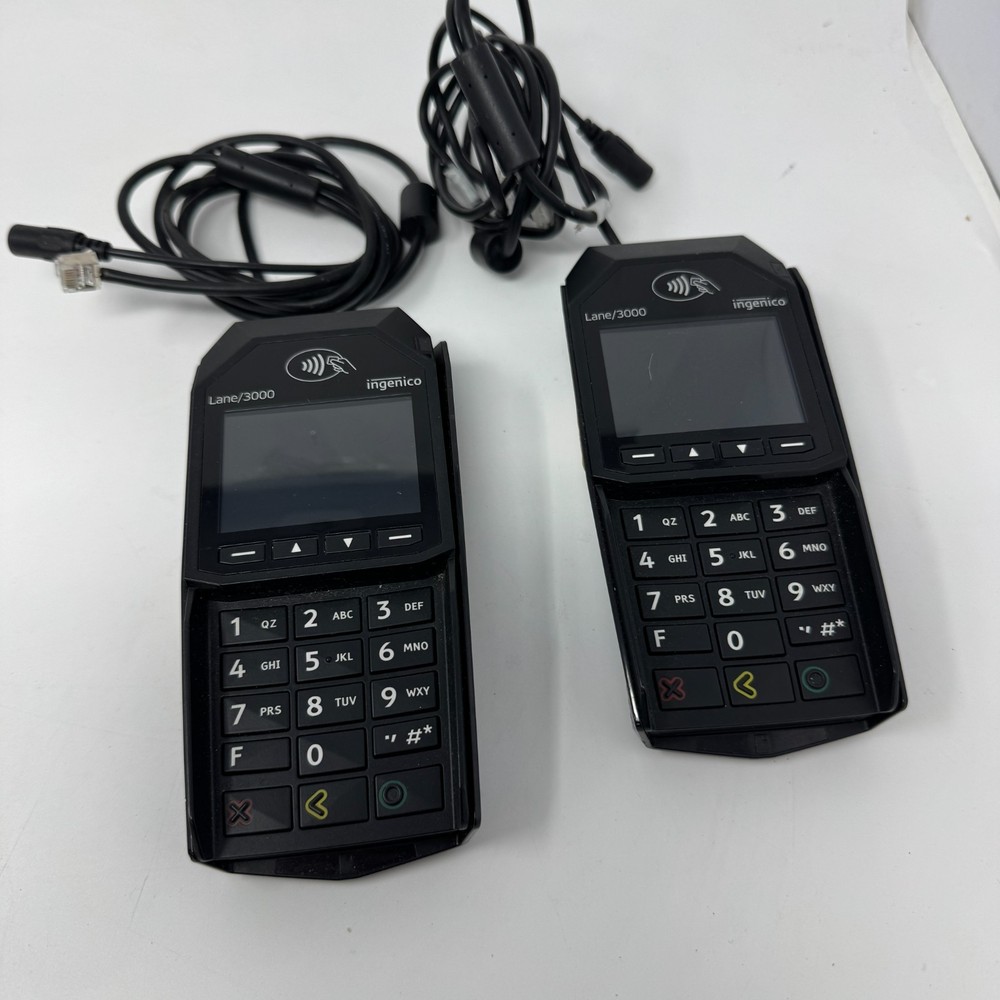 INGENICO LANE/3000 CL/Eth Credit Card Terminal And Power Adapter BUNDLE OF 2