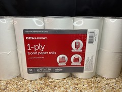 Office Depot 1-Ply Bond Paper Rolls 10 Count (2.75″ x 128′ Per Roll) White