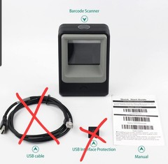 Handsfree 2D 1D Omnidirectional Barcode Scanner Black. SCANNER ONLY