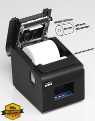 vretti Thermal Receipt Printer 80mm USB Serial LAN Black
