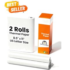 Portable 2-Pack 8.5×11 Thermal Printer Paper – Inkless & Quick-Dry Solution