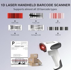 3 in 1 Bluetooth 2.4GHz Wireless Handheld 1D Barcode Scanner USB QR Code Reader