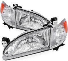 Headlight Assembly Pair Replacement For 1998-2000 for Toyota Corolla
