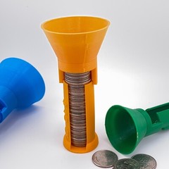 COIN COUNTING TUBES FAST WRAP PENNY NICKEL DIME QUARTER USA /3d printed