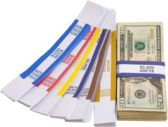 300 Assorted Currency Strap Bands – Self-Sealing Money Bundles, 7.5×1.25 Inches