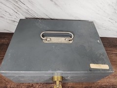 ☆Vintage☆ ~Steel master Metal Cash Box Art Steel Co. Heavy Duty~ ☆LOOK☆