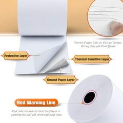 TK Thermal King, 50 Rolls 2 1/4″ x 165′ Thermal Paper, POS Receipt Paper for …