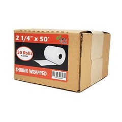RESELLER 2 1/4 X 50 { 50 ROLLS } BPA FREE CREDIT CARD MACHINE PAPER ROLLS