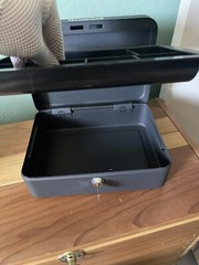 Standard Cash Box, 9.8x7x3.5” Steel Black Two Keys