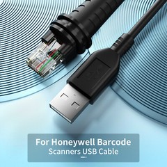 5M New Datalogic CAB-550 Coiled Cable Type A USB to RJ45 Barcode Scanner Cable