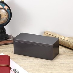2 Packs Black Metal Cash Box Rectangular Money Organizer with Lid Currency Stora