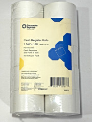 Pack of 10 Cash Register Rolls 44mm x 45.7m – 1 3/4″ x 150′ Point of Sale