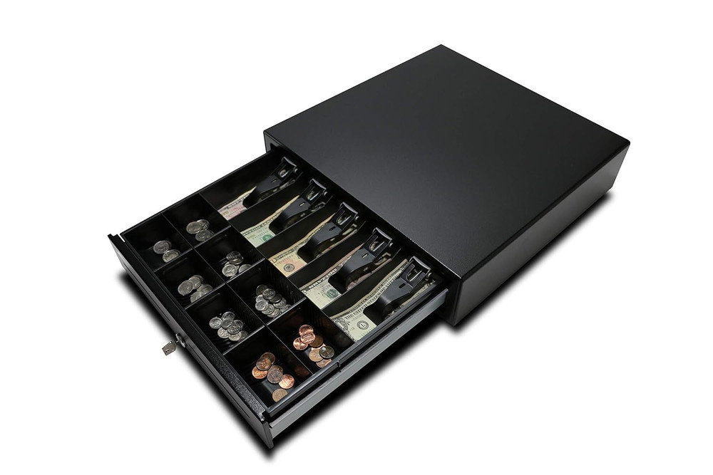 Vasario Series Standard-Duty Cash Drawer with Multipro 320 Interface, Black