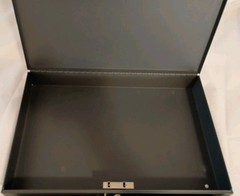 MMF INDUSTRIES HEAVY GAUGE STEEL CASH BOX & TRAY GRAY SUPER – No Lock Key