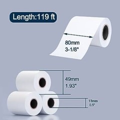 3 1/8 x 119 thermal paper roll, (2 Cases – 100 Rolls) First Data FD100 BPA Free