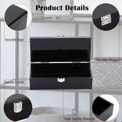 Acrylic Lockable Cash Box, Cash Organizer, Single Row Currency Tray Storage