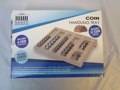 Nadex Coin Handling Sorting Tray With Cover Tan Plastic Coin Enthusiast Dad Gift