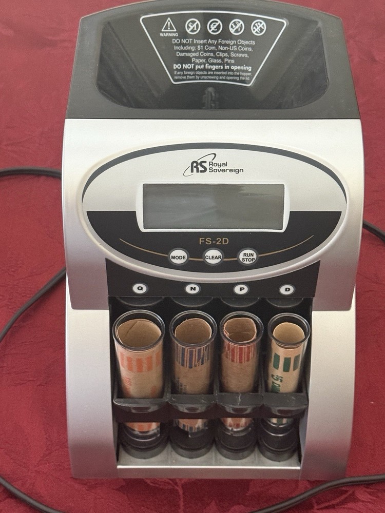 Royal Sovereign FS-2D Electric Digital Coin Sorter 312/min 400 Cap Wired